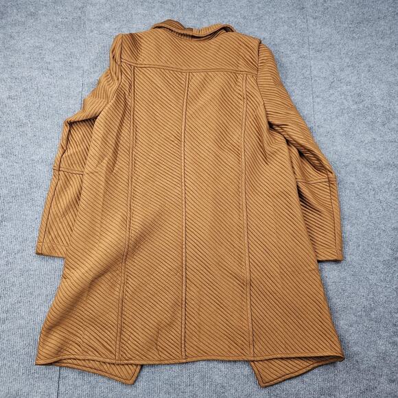 Skies Are Blue Sweater Womens Small Brown Longline Ribbed Open Front Cardigan - Picture 6 of 6